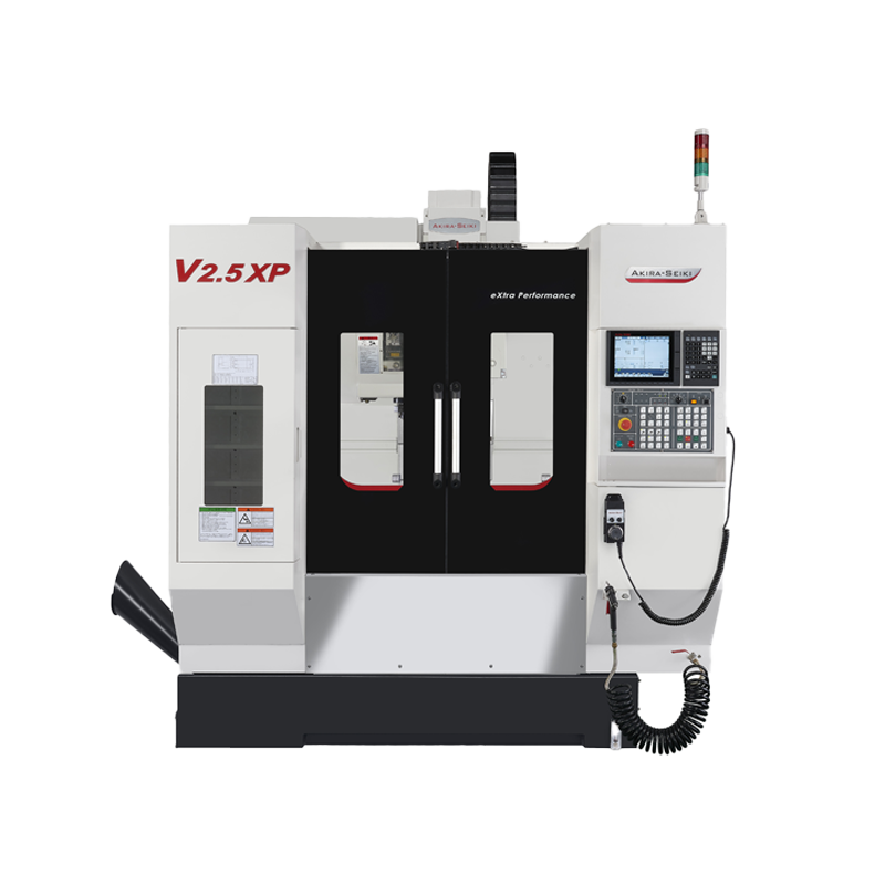 Akira-Seiki Vertical Machining Center, model SV760. The machine is designed for precision vertical machining, featuring advanced controls and a robust frame, suitable for detailed and efficient metalworking processes.